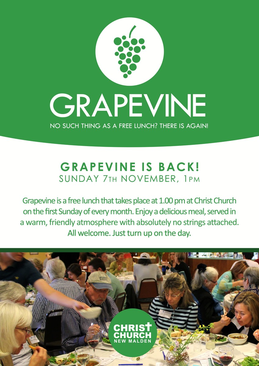 Grapevine is Back! Sunday 7th November