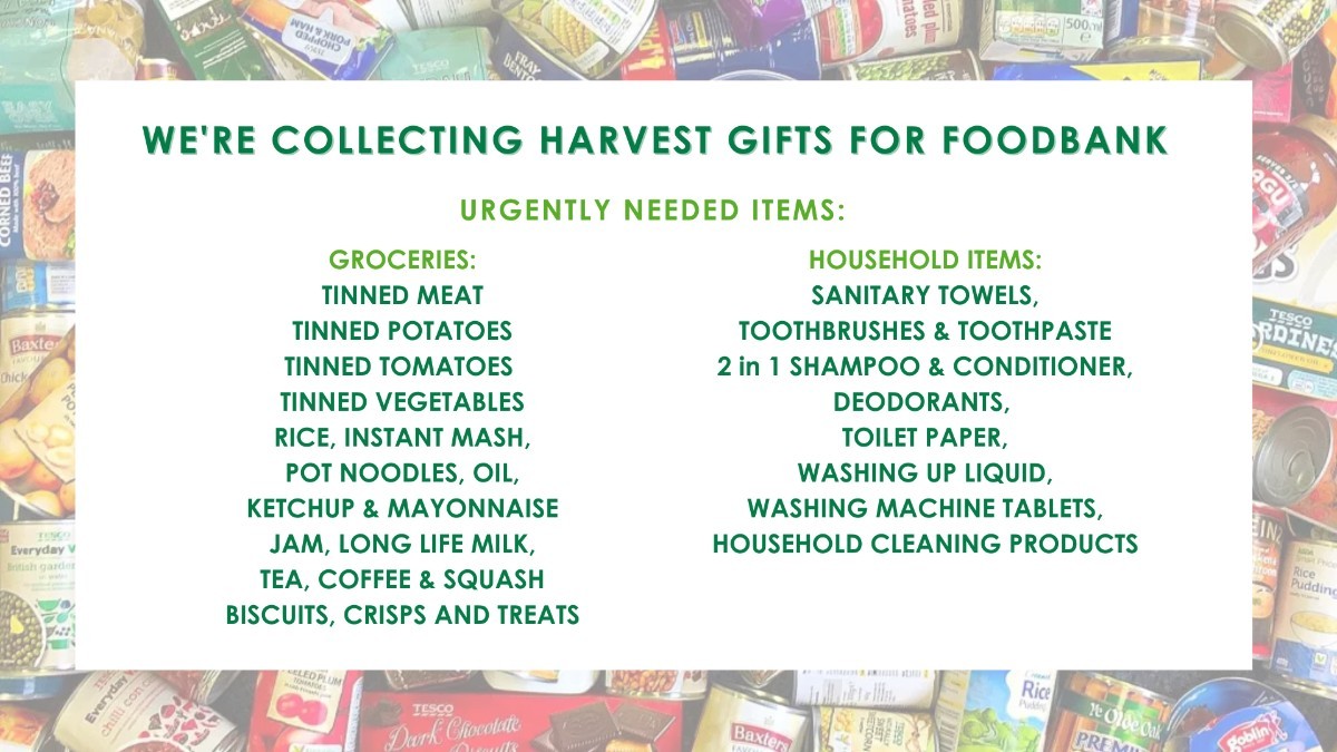 Harvest Gifts for foodbank