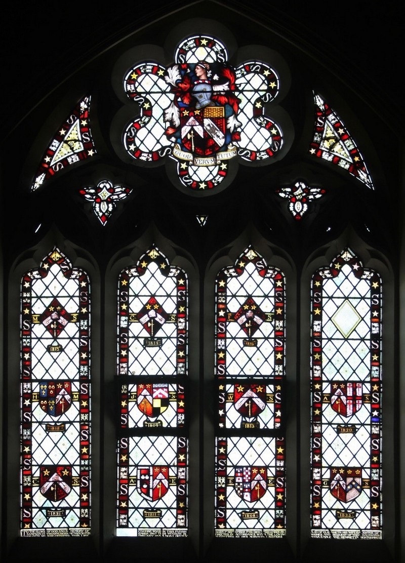 Photograph of the Sim Window as it appears today in the west end of the church