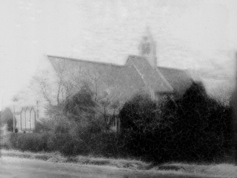 Photograph of Christ Church taken between 1878 and 1894 and showing its south and west walls