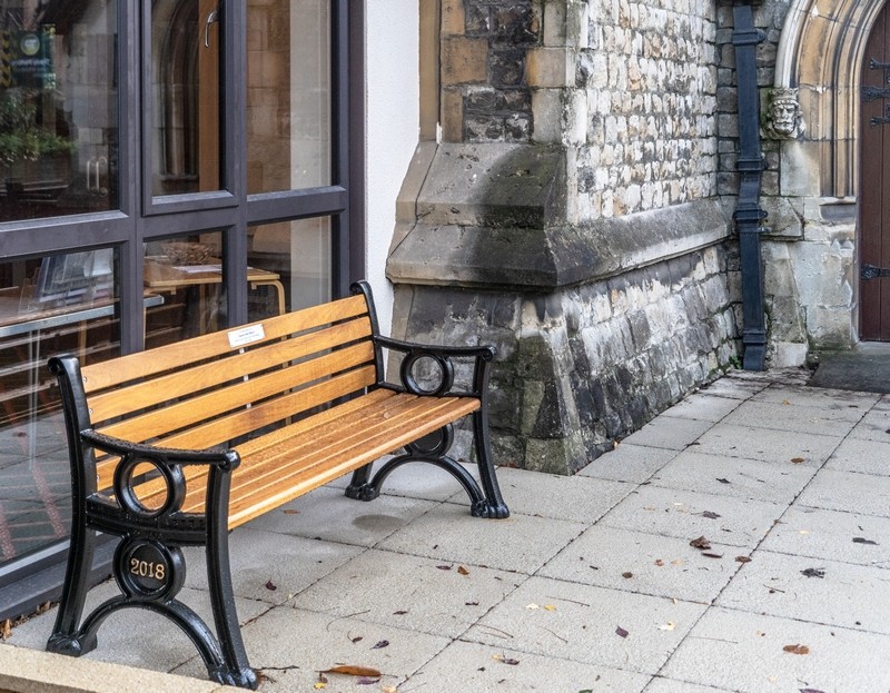 Photo of the bench dedicated to John Short viewed from an angle